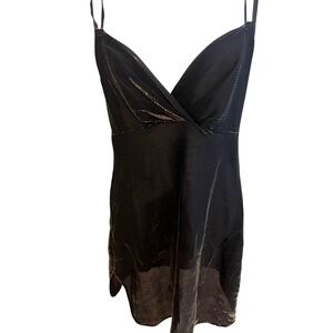 Gilligan O'Malley Black Gold Metallic Thread Party Cocktail Mini‎ Dress Size S-M